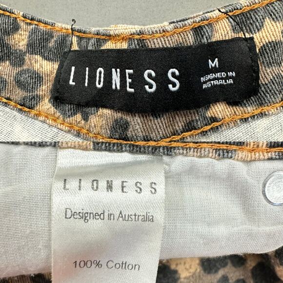 LIONESS Carmlea Jeans in Leopard print straight leg size medium 100% cotton - Picture 9 of 13